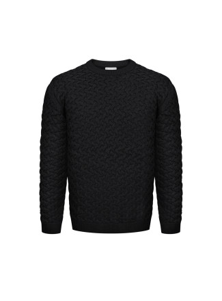 Чоловічий светр "плетінка" чорний