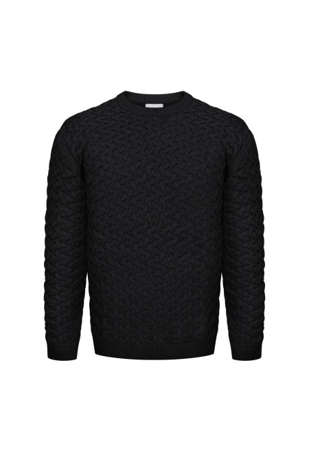 Чоловічий светр "плетінка" чорний