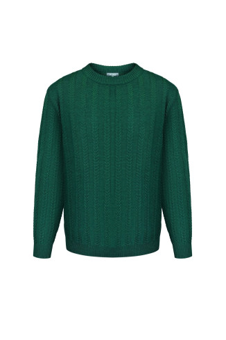 Men's Green Cable Knit Jumper