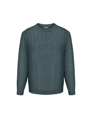 Чоловічий джемпер з косами сірий