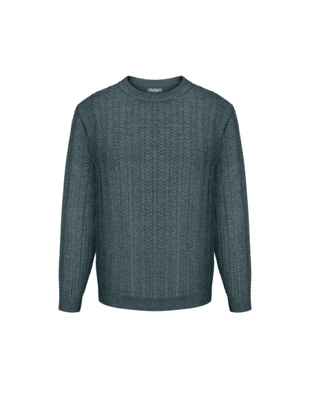 Чоловічий джемпер з косами сірий