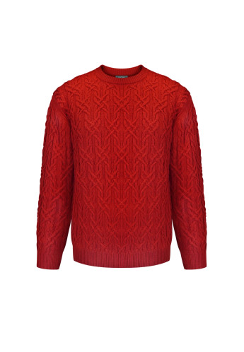 Чоловічий светр з аранами червоний