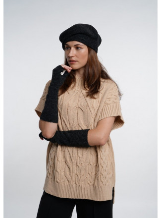 Black Knitted Beret