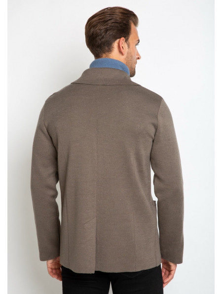 Mans' Khaki Brown Half Wool Jacket