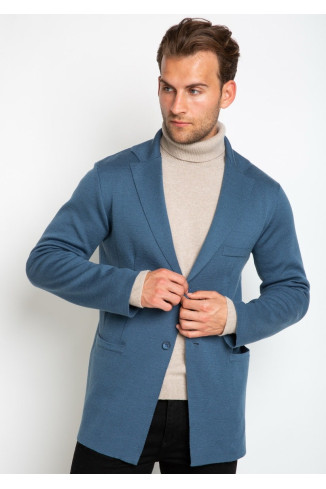 Чоловічий піджак з напів вовни сталевий