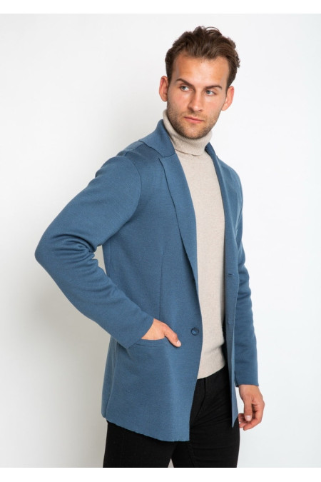 Чоловічий піджак з напів вовни сталевий