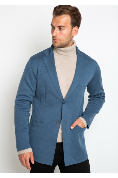 Чоловічий піджак з напів вовни сталевий