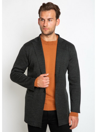 Mans' Dark Grey Half Wool Jacket