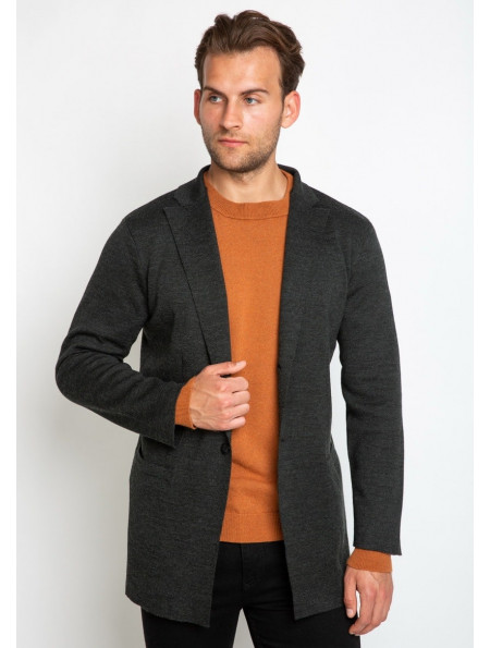 Mans' Dark Grey Half Wool Jacket