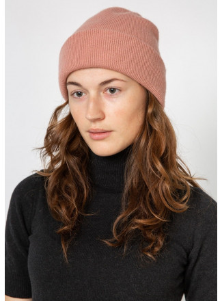 Soft Dusty Pink Merino Double-Layer Hat