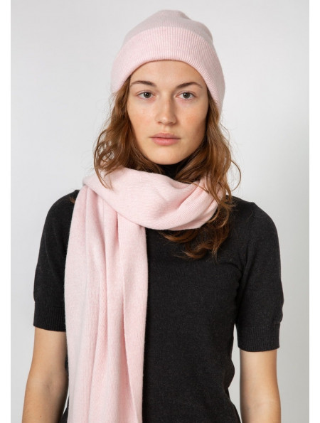 Soft Pink Merino Double-Layer Hat
