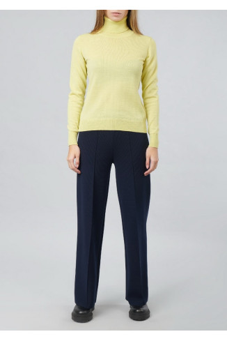 Navy Straight Knit Viscose Trousers