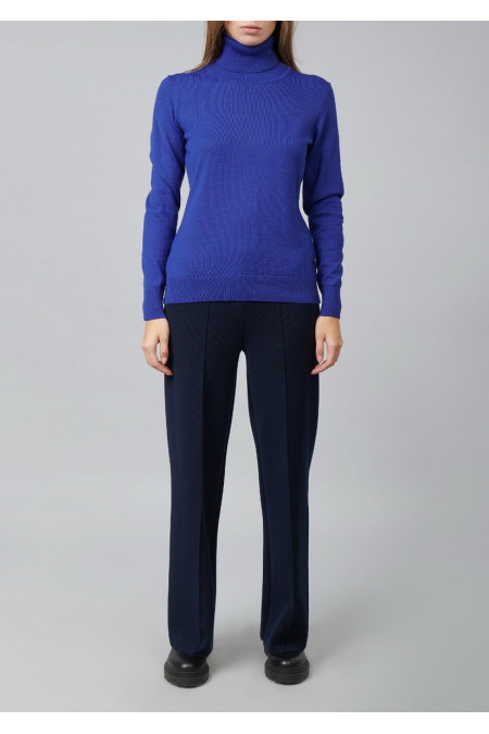 Трикотажні брюки з віскози прямі темно-сині