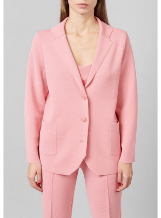Трикотажный пиджак из вискозы розовый