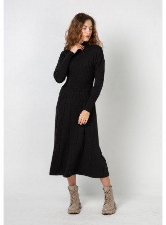 Трикотажна сукня-міді чорна