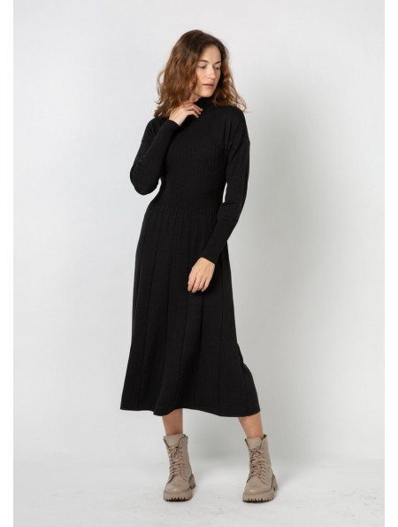 Black Knit Midi Dress