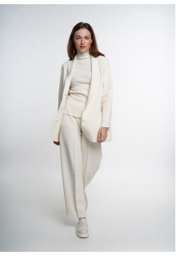 Трикотажний жакет молочний