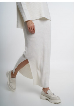 Off-White Fine Ribbed Maxi Skirt