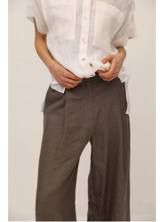 Wide linen pants mocha