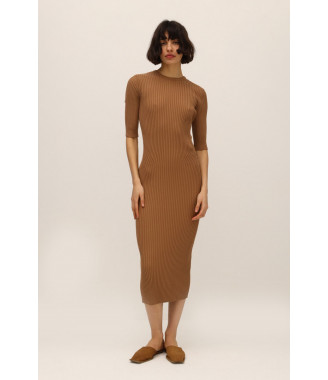 Beige knitted dress