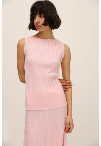 Класичний топ з віскози рожевий